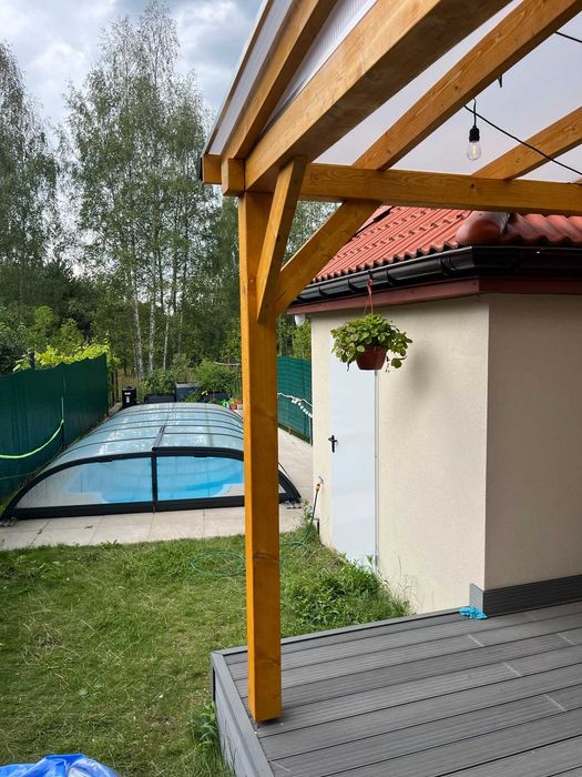 Zadaszenie tarasu model "Kleosin" 2,95m x 4,20m, poliwęglan pergola