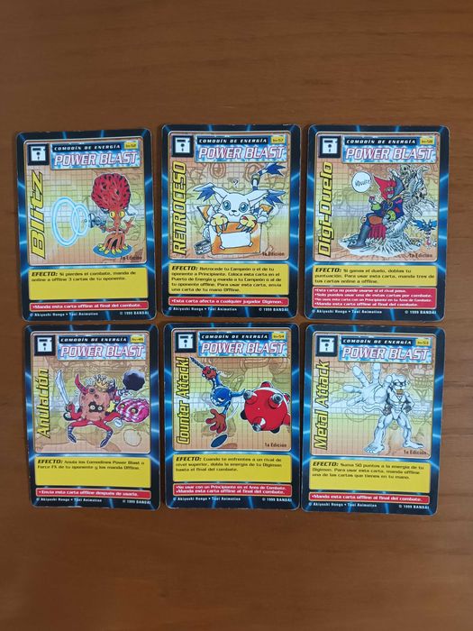Cartas antigas Digimon da Bandai 1999