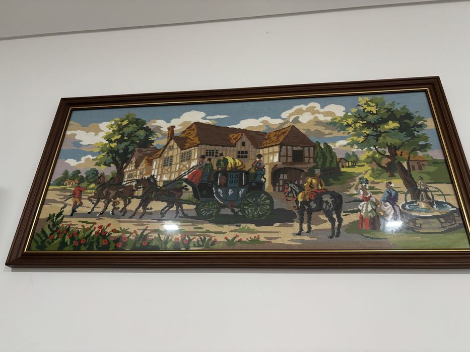 Quadro ponto arraiolos  feito a mão