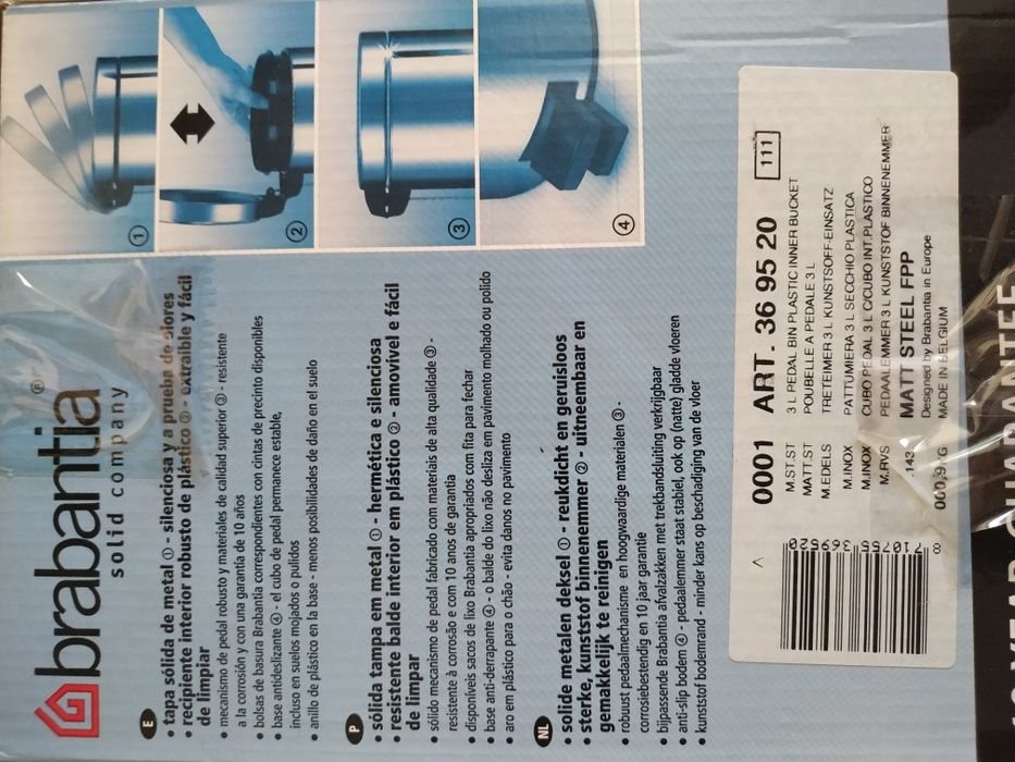 Balde de Inox 3 Litros anti dedadas e sem manchas.