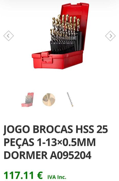 Jogo de brocas Dormer