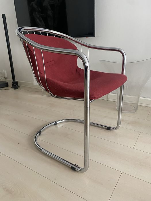 Krzeslo fotel Bauhaus chrom midcentury prl vintage