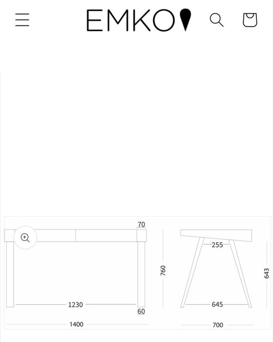 Secretária de Design Escandinavo EMKO 4.9 em Nogueira