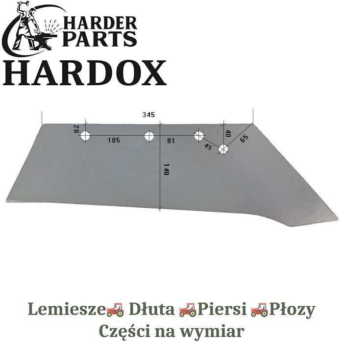Lemiesz Regent HARDOX DU435S/P części do pługa 2X lepsze niż Borowe