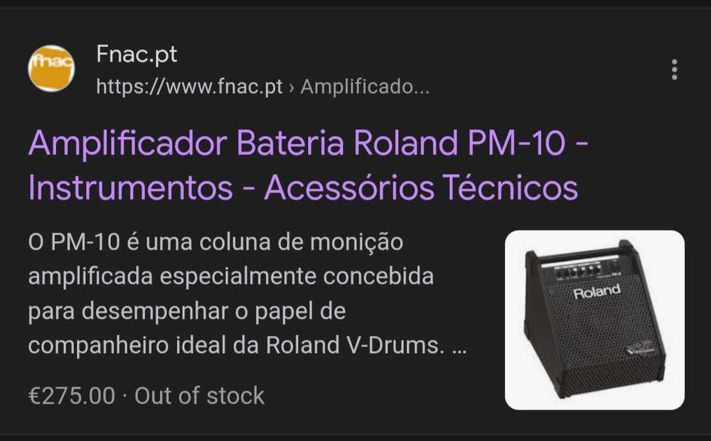 Amplificador Roland PM-10 VDrums 30 W