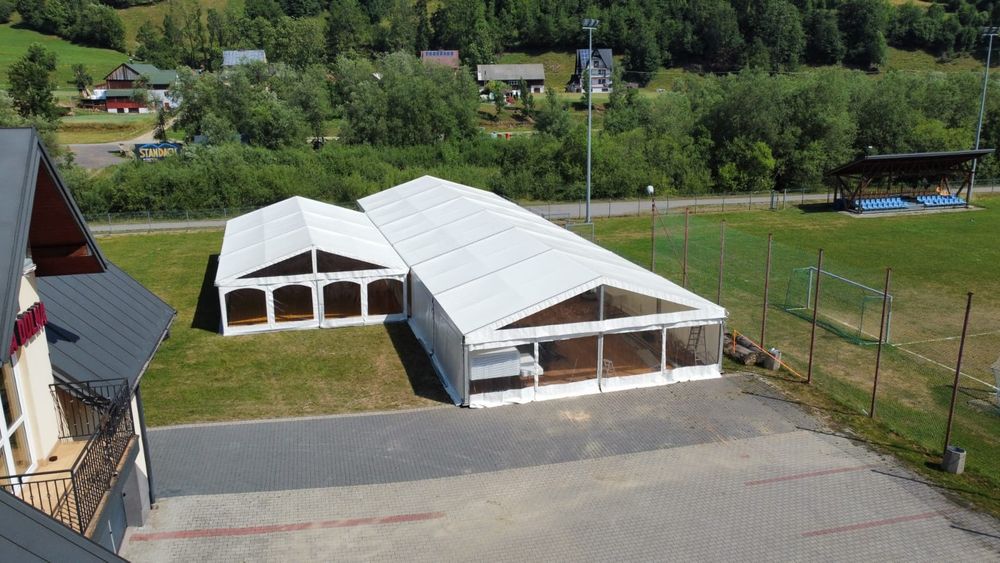 Wynajem hali namiotowej, namiot cateringowy, stoły, krzesła