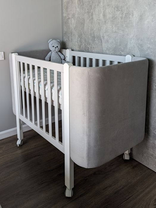 Ліжечко дитяче Монако велюр Верес з Матрацом / Кроватка детская