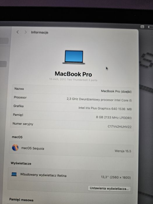 MacBook pro a1708 nowa bateria