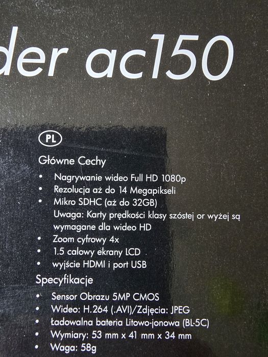 Kamera sportowa HP A150 - Nowa! Wodoszczelna + uchwyty, Super prezent!