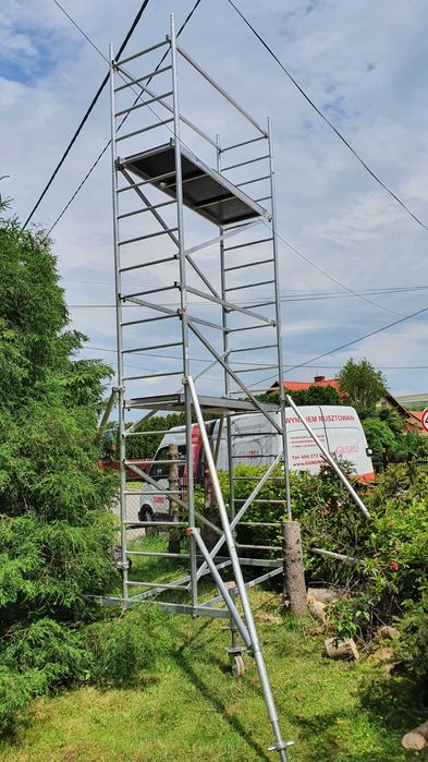 GURU. Wynajem rusztowań klinowych, Plettac, aluminiowe Krause.