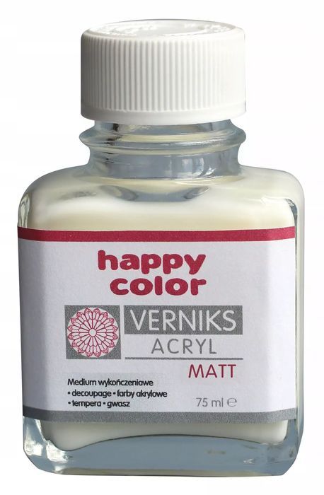 Werniks akrylowy 75ml przezrocz. Matt HAPPY COLOR