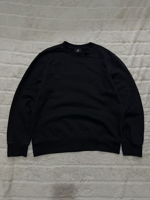 H&M (M) Regular Fit Basic свитшот плотный мужской черный оригинал кофт
