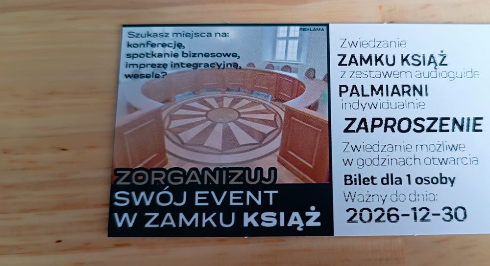 Bilet do zamku Książ i Palmiarni