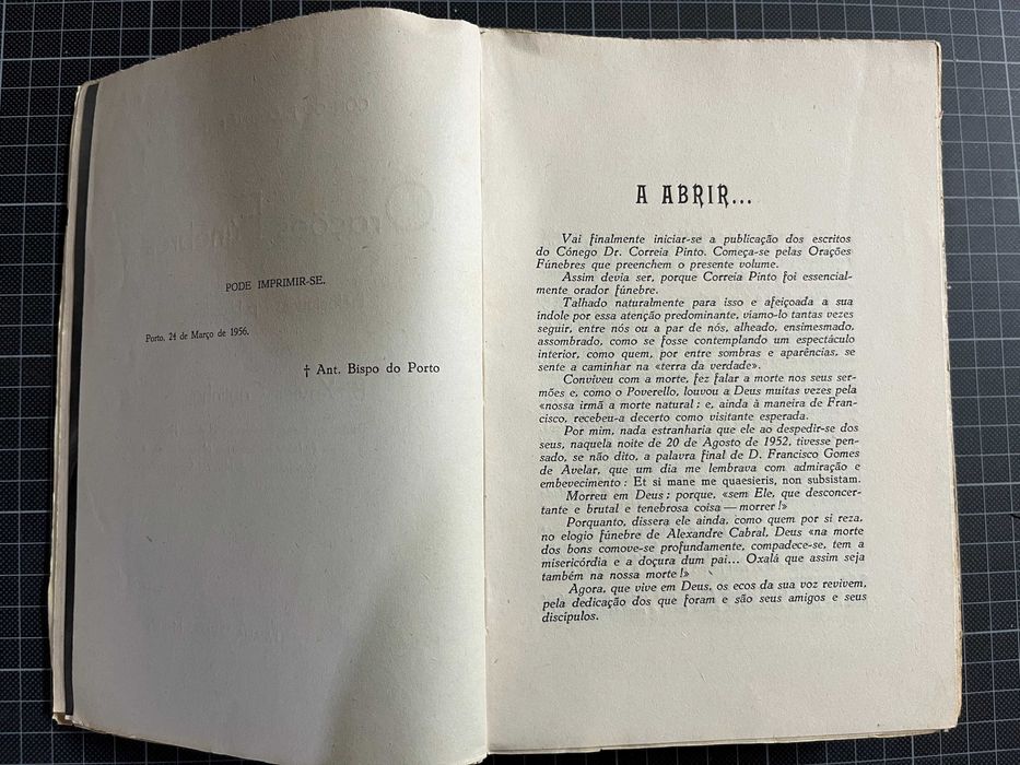 Orações fúnebres – Obras do Cónego F. Correia Pinto