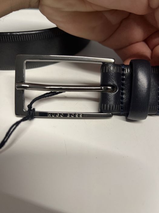 Hugo Boss męski pasek skórzany rozmiar 95 cm czarny Nowy!!!