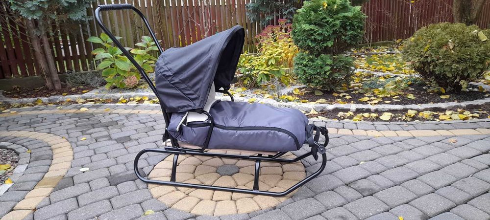 Sanki z pchaczem, daszkiem i ciepłym śpiworkiem.NOWE!