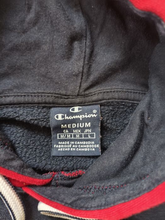 Оригінальне худі Champion Colorblock navy/red/grey розмір M