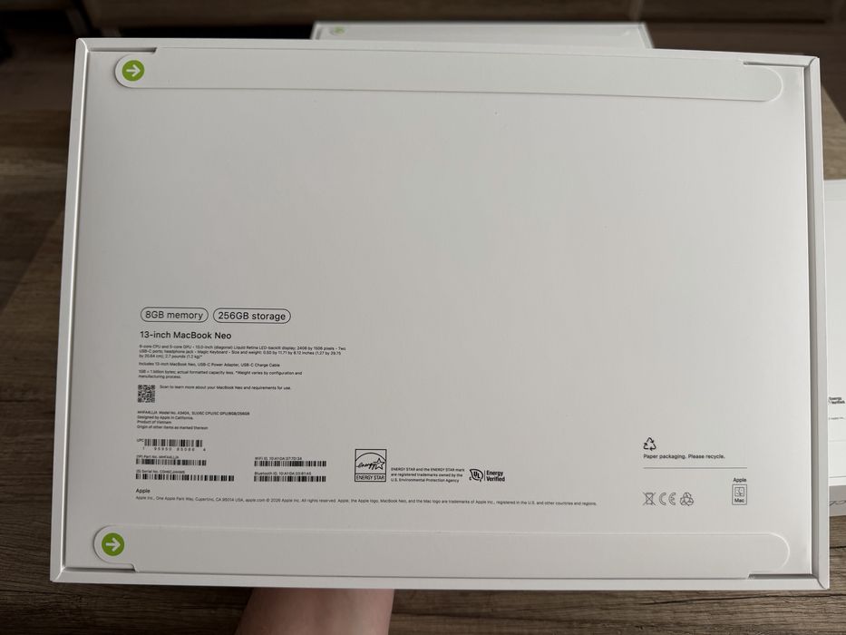 Макбук Apple MacBook Neo 8/256 Silver, Citrus (A3404)