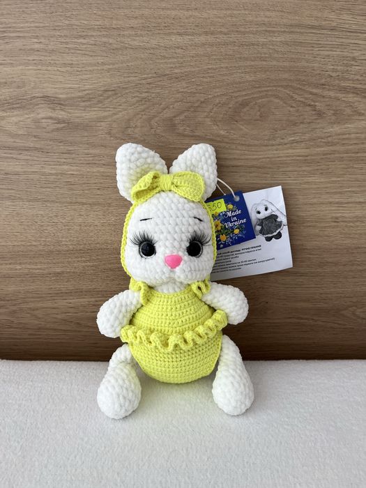 Іграшка мʼяка зайчик вязаний ручна робота