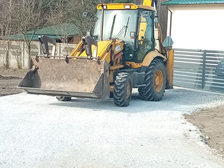 usługi budowlane koparko ładowarką oraz koparka kołową obrotową jcb