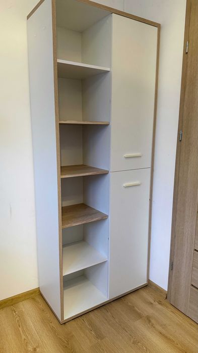 Meble białe, komoda, 2x szafka, narożnik, biurko