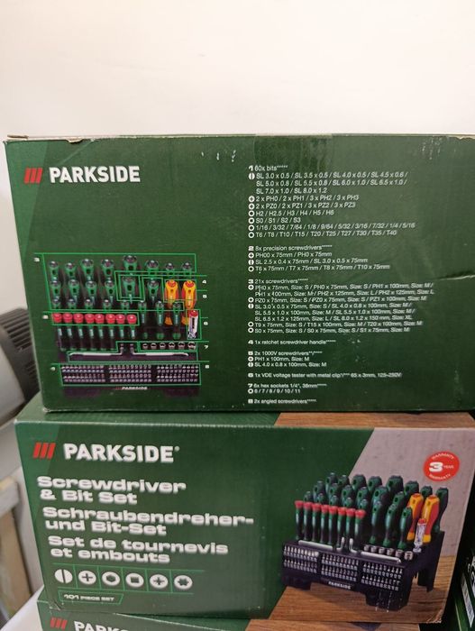 Великий набір викруток та біт 101шт Parkside, викрутки парксайд 101шт, набір викруток і біт parkside 101од