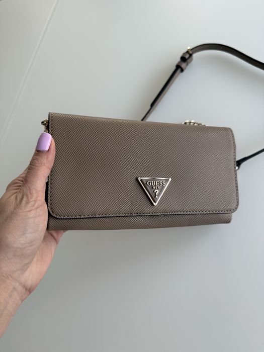 Torebka Kopertówka Guess NOWA Oryginał Ciemny Beż