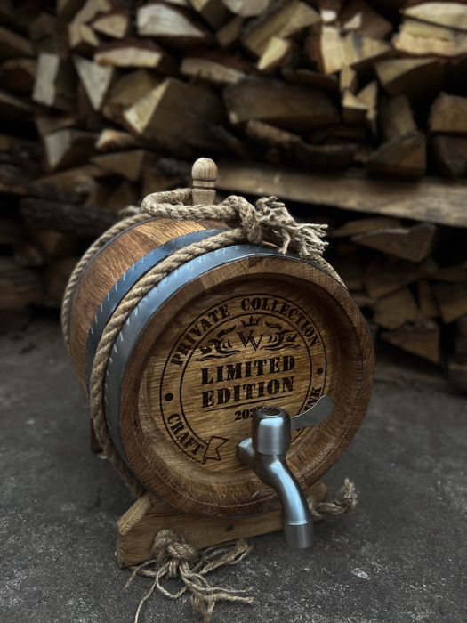 Бочка дубова від 5 л з гравіюванням