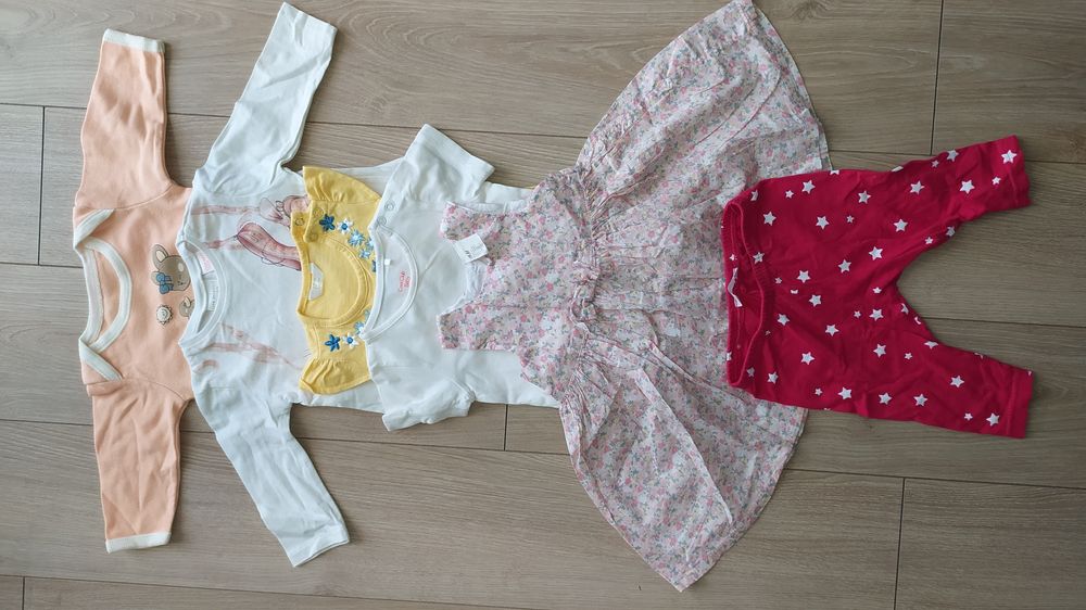 Zestaw ubranek dziewczęcych r.  68 - MIX 6 sztuk