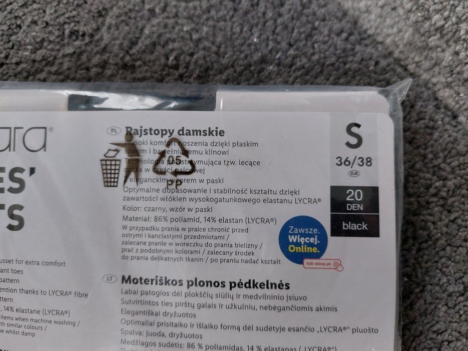 Rajstopy w paski roz. 36/38