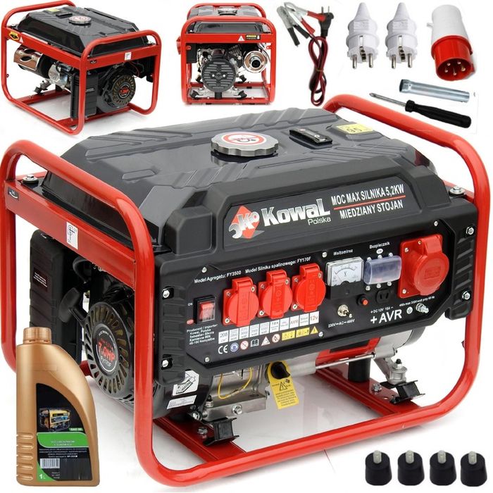Profesjonalny Agregat Prądotwórczy 5,2kw Generator Avr+ Miedź Stojan K