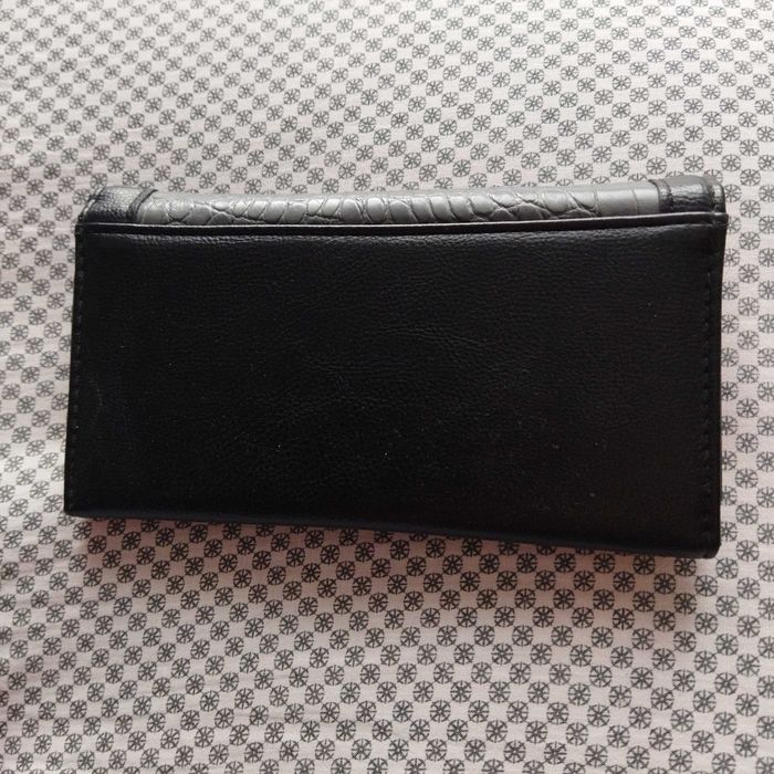 Portfel damski czarny z siwą wstawką dużo kieszonek