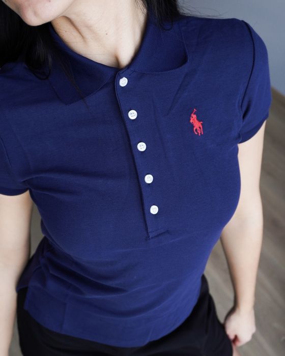 Жіноча Футболка Polo Ralph Lauren синя облягаюча