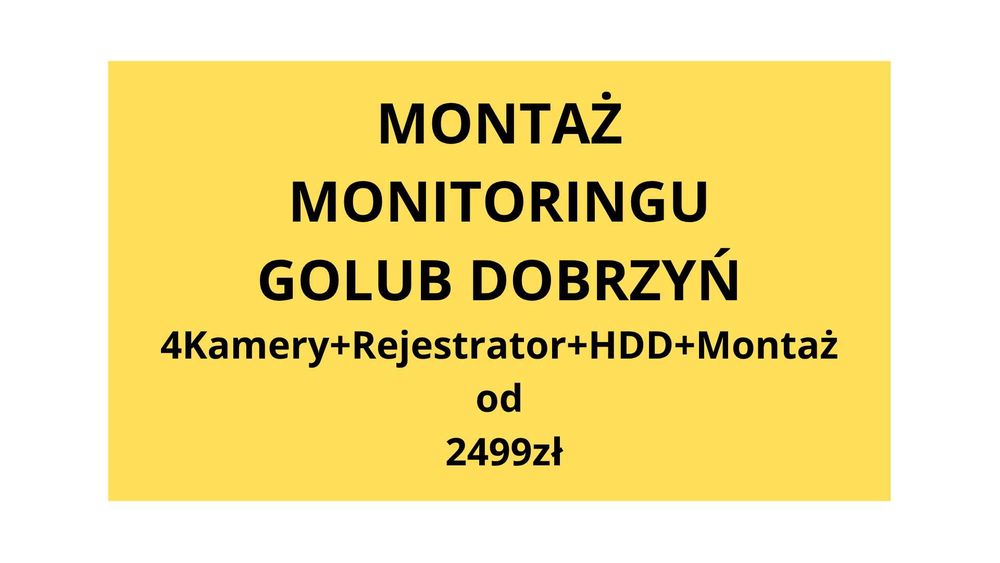 ->PROFESJONALNY MONTAŻ MONITORINGU-Wolne Terminy-Gwarancja Jakości<-