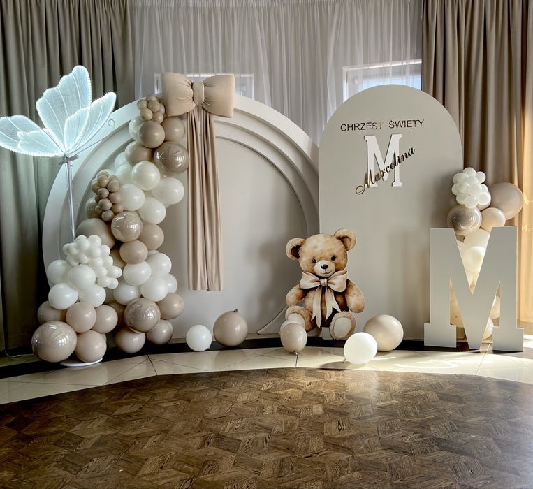 Dekoracja balonowa urodziny / chrzest / roczek / fotobudka 360