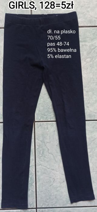 Legginsy dziewczęce granatowe.