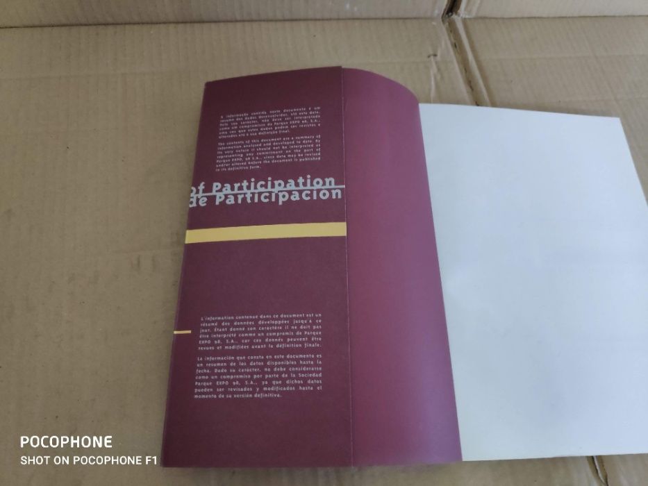 2021 Livro Expo98. Livro Regulamento Geral e Contrato de Participaçã