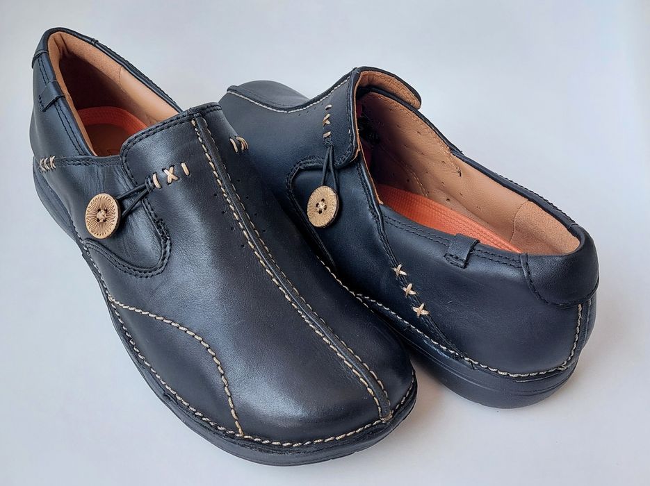 Buty Clarks Unstructured Loop roz.39 skóra naturalna Slip-on Nowe!