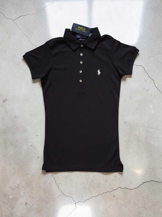 Ralph Lauren Bawełna XS S M L XL czarna damska koszulka polo