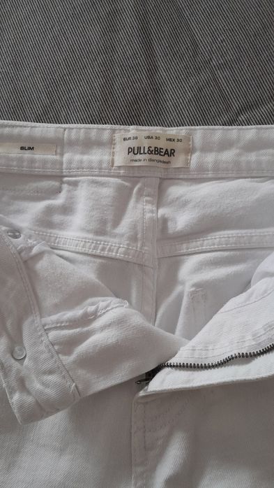 Calções ganga brancos Pull&Bear