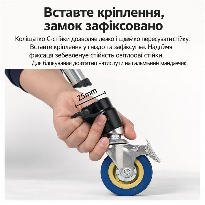 25 мм обертальні колеса для стійки | Журавель