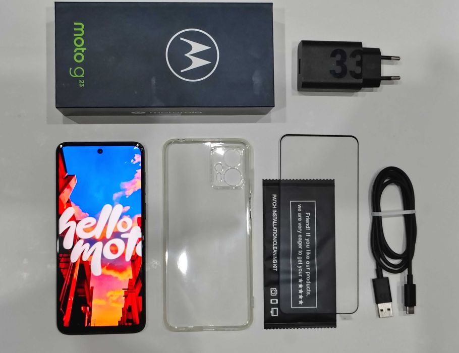 Motorola G23 8/128GB – stan idealny, kompletny, nowe etui i szkło
