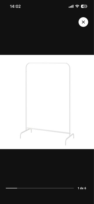 Conjunto de 2 Charriots / Cabides de Chão Brancos IKEA MULIG (Como Novos)