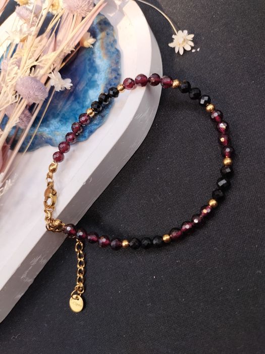 Bransoletka z turmalinem i granatem