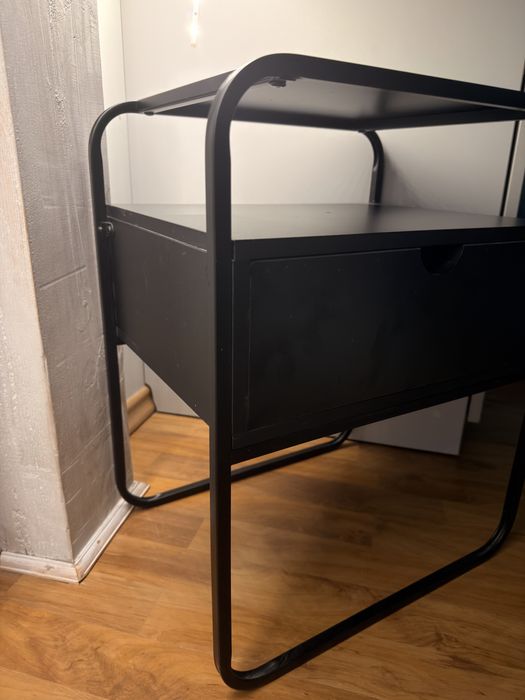 Czarny stolik nocny LOFT / Szafka z szufladą