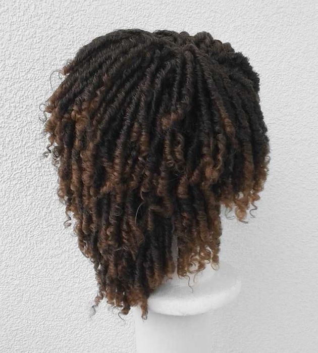 Brązowa peruka z dredami dredy afro loki lokowana cosplay wig brązowy