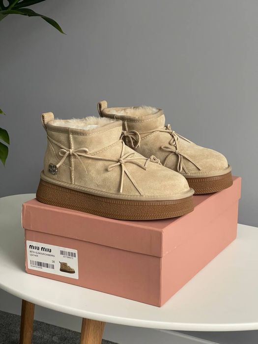Buty Miu Miu zima beige