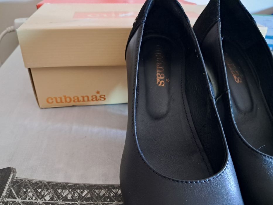 Sapato preto mulher salto alto 39 Cubanas