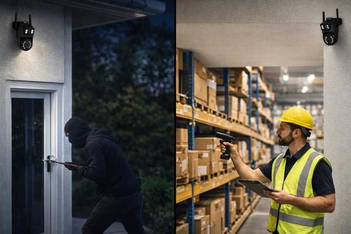 DWA Obrotowe obiektywy kamera WiFi 6MP podwójna IR HD Smart IP65 PTZ