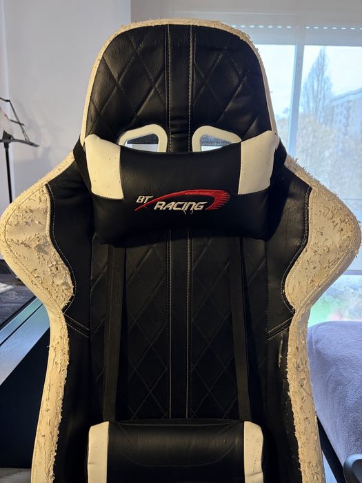 Cadeira BT Racing Preta e Branca